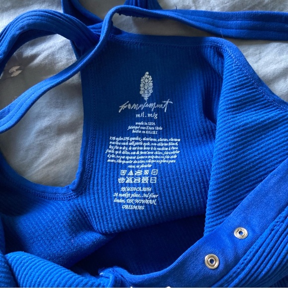 Free People Movement Women's Blue Ribbed Jumpsuit Size M - Picture 7 of 10